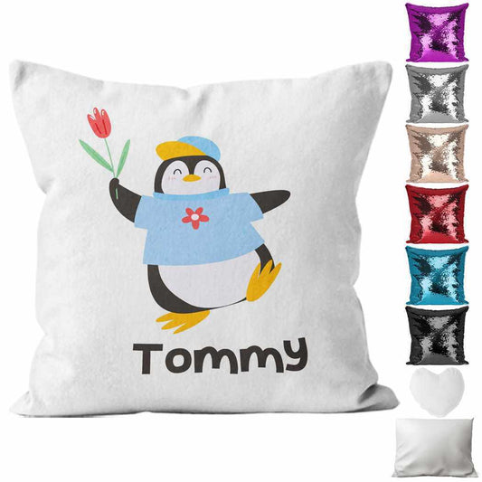 Personalised Cushion Animal Sequin Cushion Pillow Printed Birthday Gift 107