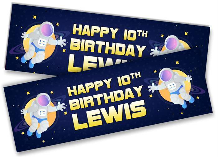 Personalised Birthday Banners Space Design Children Kids Party Decoration 2