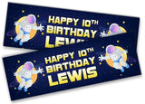 Personalised Birthday Banners Space Design Children Kids Party Decoration 2