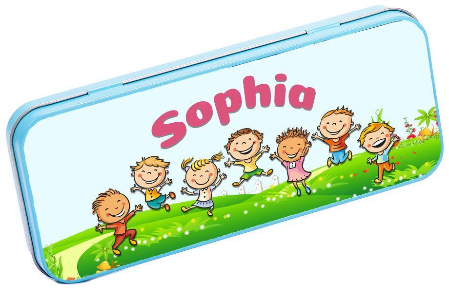Personalised Any Name Generic Pencil Case Tin Children School Kids Stationary 14