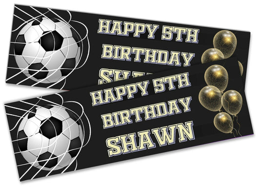 x2 Personalised Birthday Banner Football Children Kids Party Decoration 24