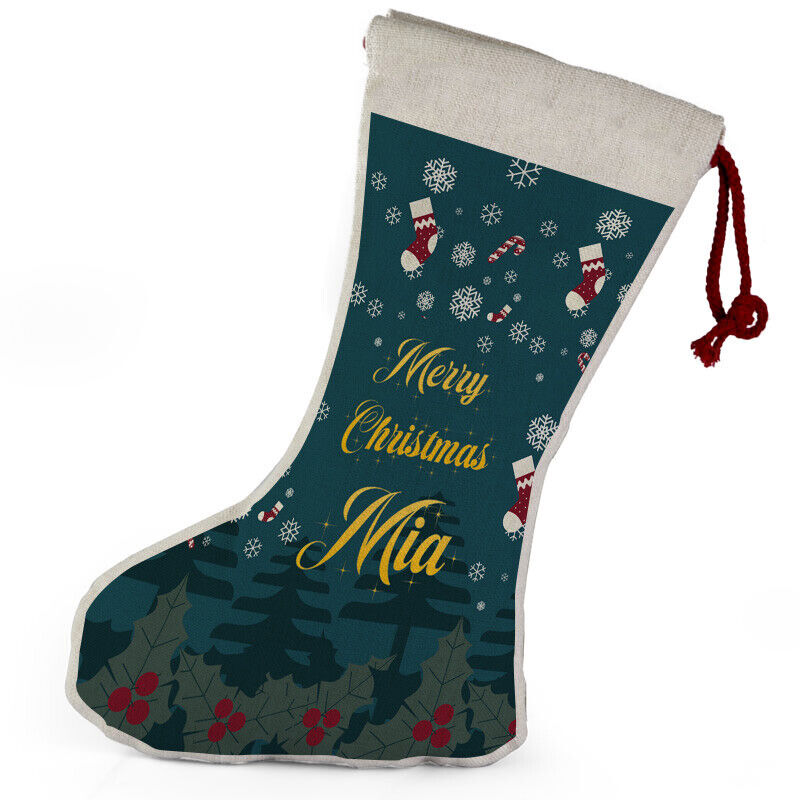 Personalised Any Name Christmas Stocking Tree Decoration Gift Present 3