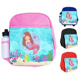 Personalised Kids Backpack Any Name Mermaid Design Boys Girls kid School Bag 25