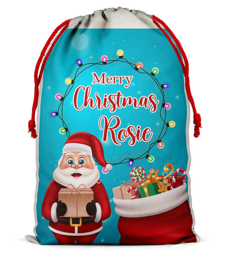 Personalised Christmas Sack Santa Bag Xmas Boy Girl Gift Stocking Bag 9
