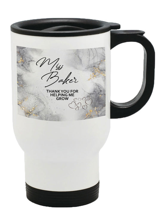 Personalised Any Name Thank you Teacher Mug Thermal Travel Mug Flask Coffee Tea 41