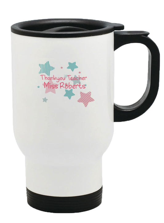 Personalised Any Name Thank you Teacher Mug Thermal Travel Mug Flask Coffee Tea 31