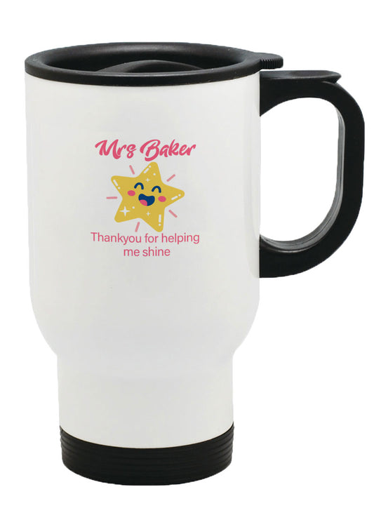 Personalised Any Name Thank you Teacher Mug Thermal Travel Mug Flask Coffee Tea 22