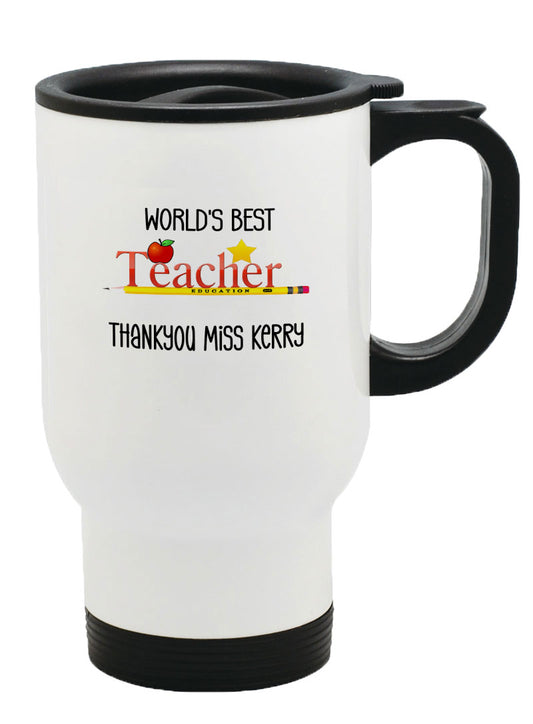 Personalised Any Name Thank you Teacher Mug Thermal Travel Mug Flask Coffee Tea 44