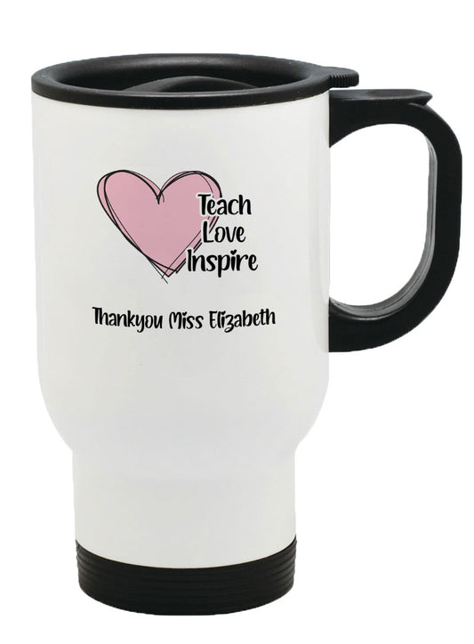 Personalised Any Name Thank you Teacher Mug Thermal Travel Mug Flask Coffee Tea 5