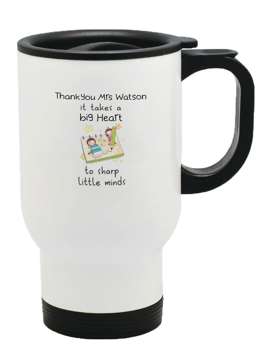 Personalised Any Name Thank you Teacher Mug Thermal Travel Mug Flask Coffee Tea 47