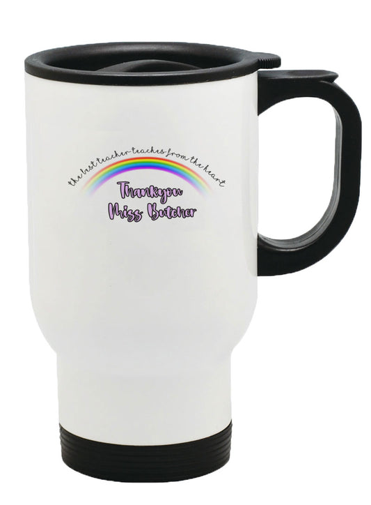 Personalised Any Name Thank you Teacher Mug Thermal Travel Mug Flask Coffee Tea 27