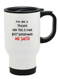 Personalised Any Name Thank you Teacher Mug Thermal Travel Mug Flask Coffee Tea 17