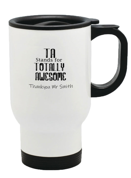 Personalised Any Name Thank you Teacher Mug Thermal Travel Mug Flask Coffee Tea 48