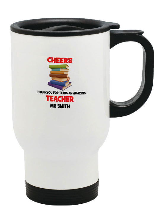 Personalised Any Name Thank you Teacher Mug Thermal Travel Mug Flask Coffee Tea 38