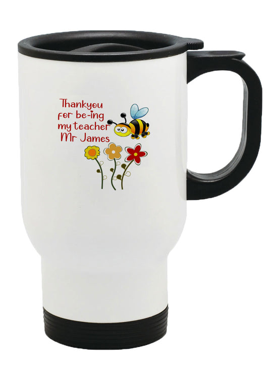 Personalised Any Name Thank you Teacher Mug Thermal Travel Mug Flask Coffee Tea 19