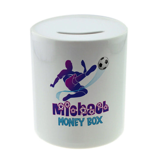 Personalised Any Name Football Savings Children Money Box Printed Gift 24
