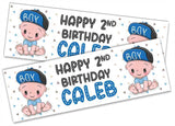 Personalised Birthday Banners Generic Design Children Kids Party Decoration 183