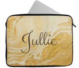 Personalised Any Name Marble Design Laptop Case Sleeve Tablet Bag 34