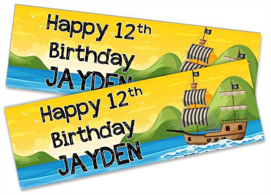 Personalised Birthday Banners Generic Design Children Kids Party Decoration 166