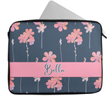 Personalised Any Name Floral Glitter Design Laptop Case Sleeve Tablet Bag 11