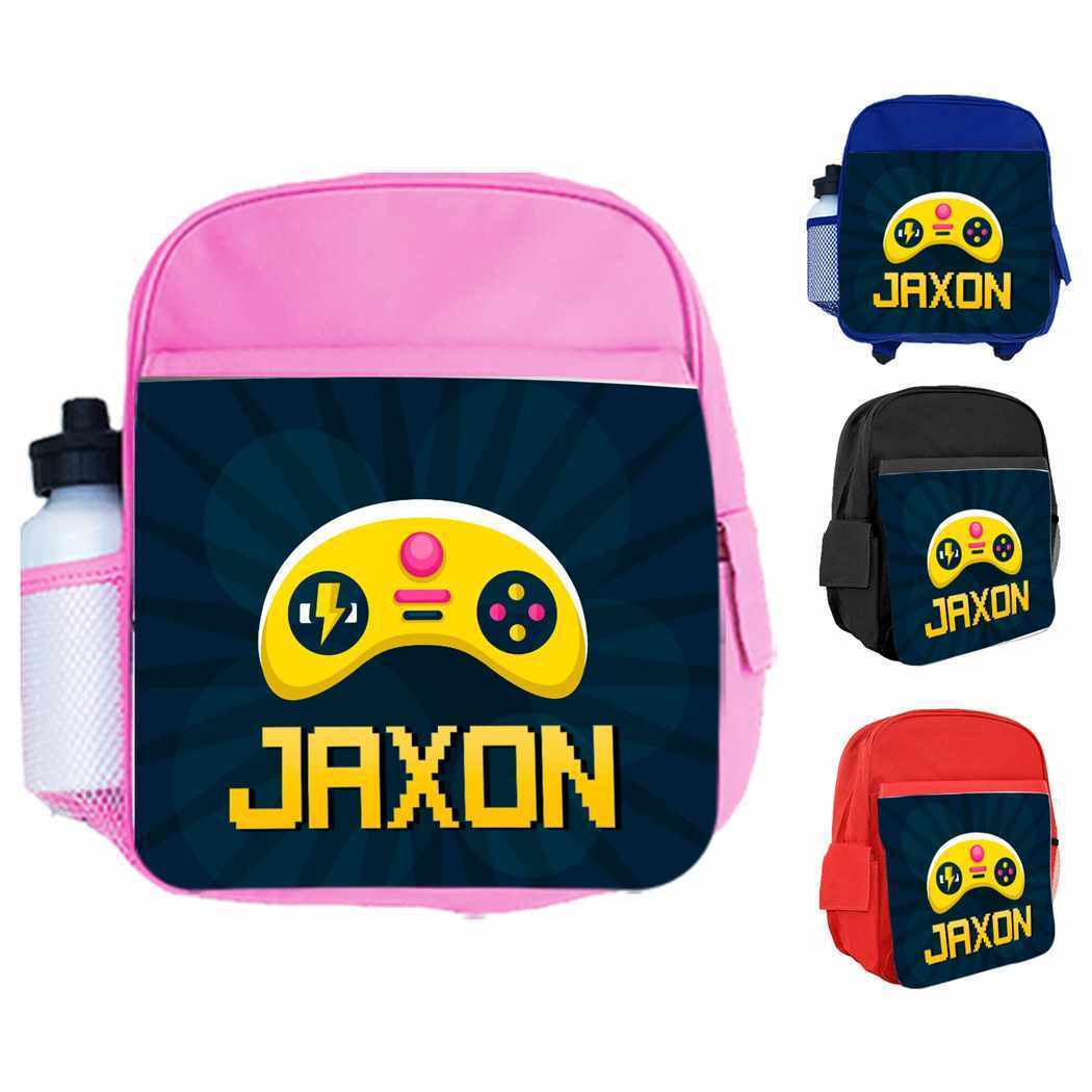 Personalised Kids Backpack Any Name Gaming Boys Girls Children School Bag 8