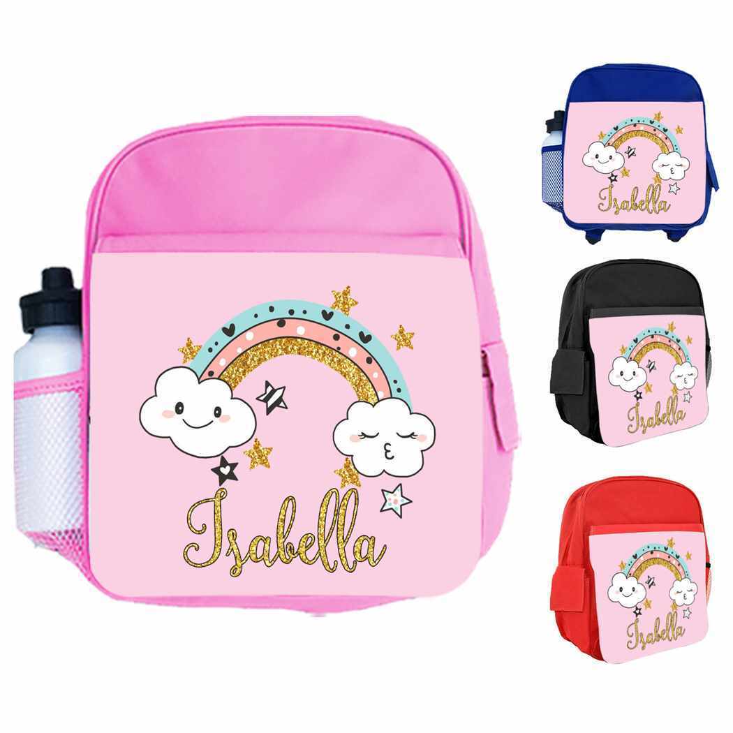 Personalised Kids Backpack Any Name Princess Design Boys Girls kid School Bag 33