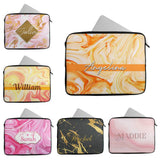 Personalised Any Name Marble Design Laptop Case Sleeve Tablet Bag 92