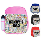 Personalised Kids Backpack Any Name Generic Design Boys Girls kid School Bag 44