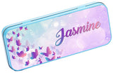 Personalised Any Name Butterfly Pencil Case Tin School Kids Stationary 17