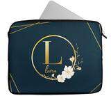 Personalised Any Name Floral Design Laptop Case Sleeve Tablet Bag 31