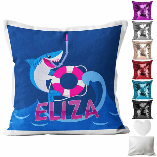 Personalised Cushion Dolphin Sequin Cushion Pillow Printed Birthday Gift 53