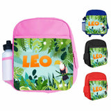 Personalised Kids Backpack Any Name Animal Design Boys Girls kid School Bag 36