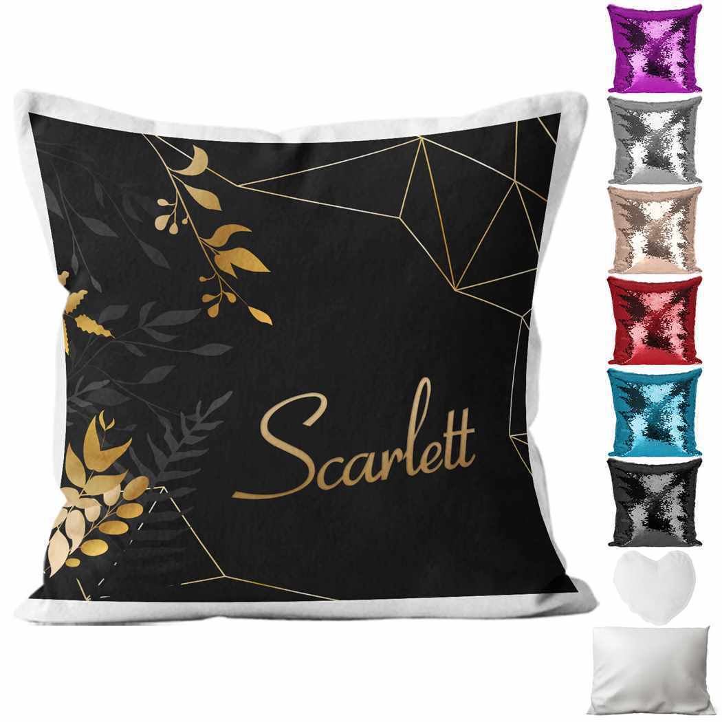Personalised Cushion Floral Sequin Cushion Pillow Printed Birthday Gift 22