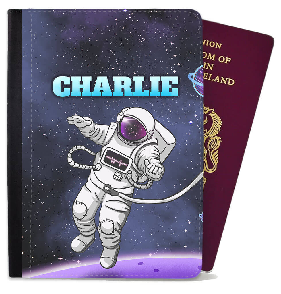 Personalised Space Childern Passport Cover Holder Any Name Holiday Accessory 6