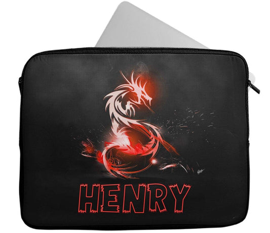 Personalised Any Name Dragon Design Laptop Case Sleeve Tablet Bag 436