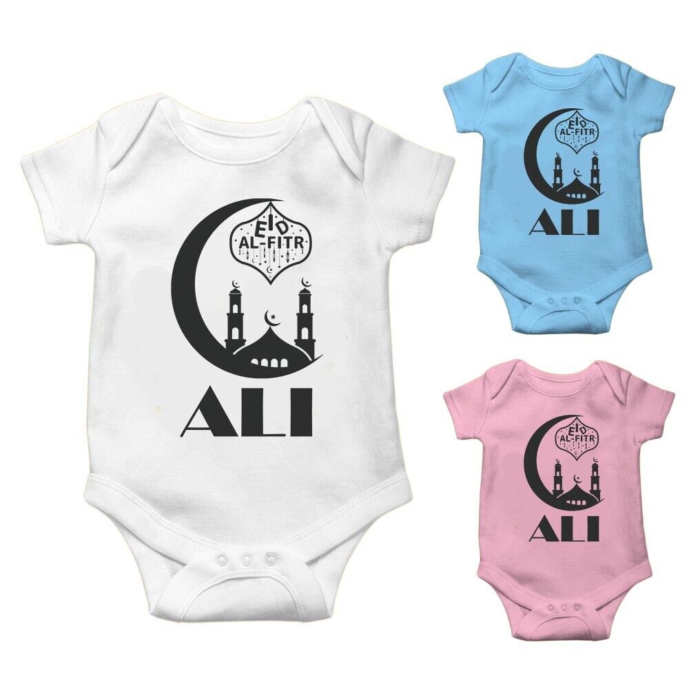 Personalised Eid Baby Vest Baby grow Little baby body suit 25