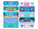 Personalised Birthday Banners Fish Design Children Kids Party Decoration 111