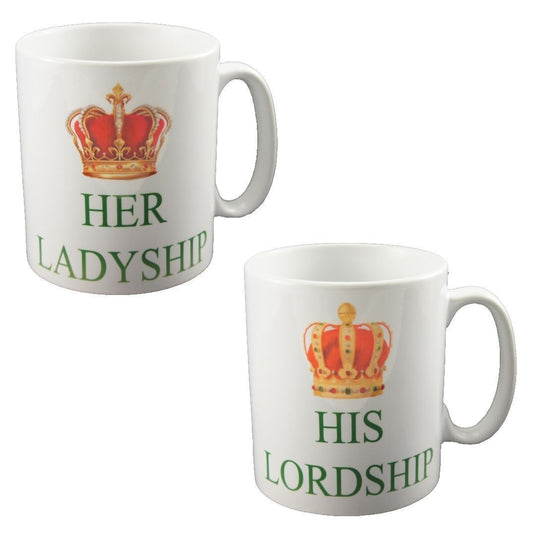 HIS LORDSHIP HER LADYSHIP CHINA MUG COFFEE CUP TEA MUGS GIFT NOVELTY SET NEW