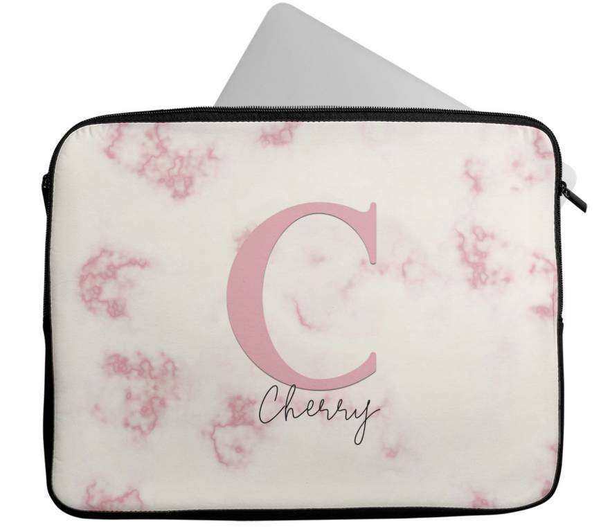 Personalised Any Name Marble Design Laptop Case Sleeve Tablet Bag 108