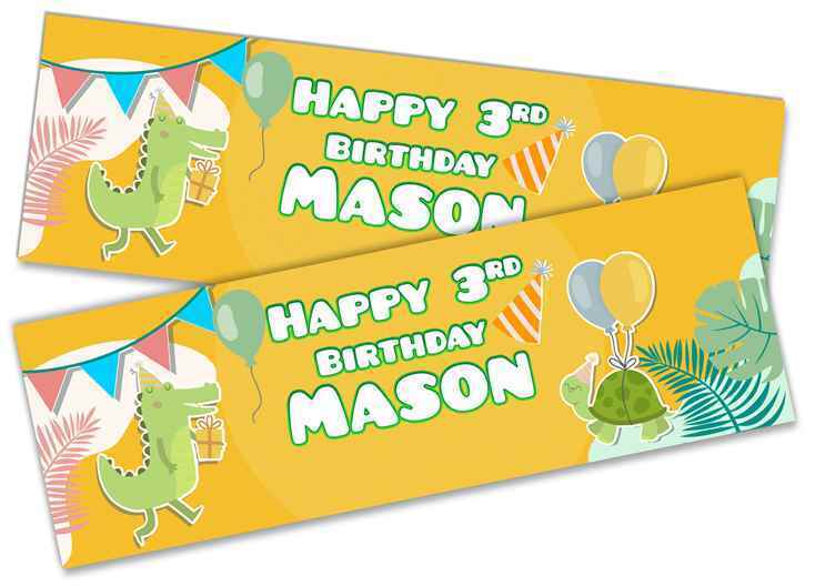 Personalised Birthday Banners Generic Design Children Kids Party Decoration 223