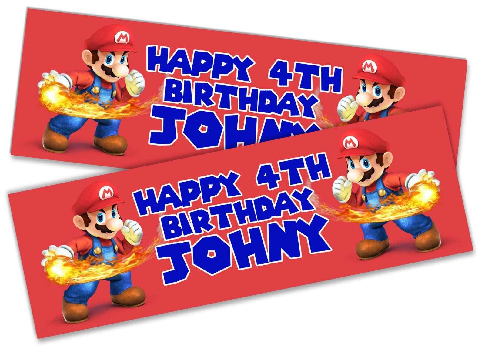 Personalised Birthday Banners Mario Design Children Kids Party Decoration 4