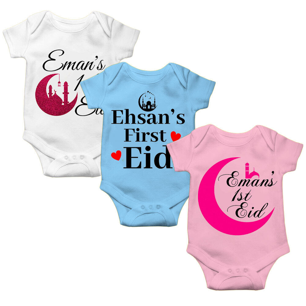 Personalised Eid Baby Vest Baby grow Little baby body suit 8