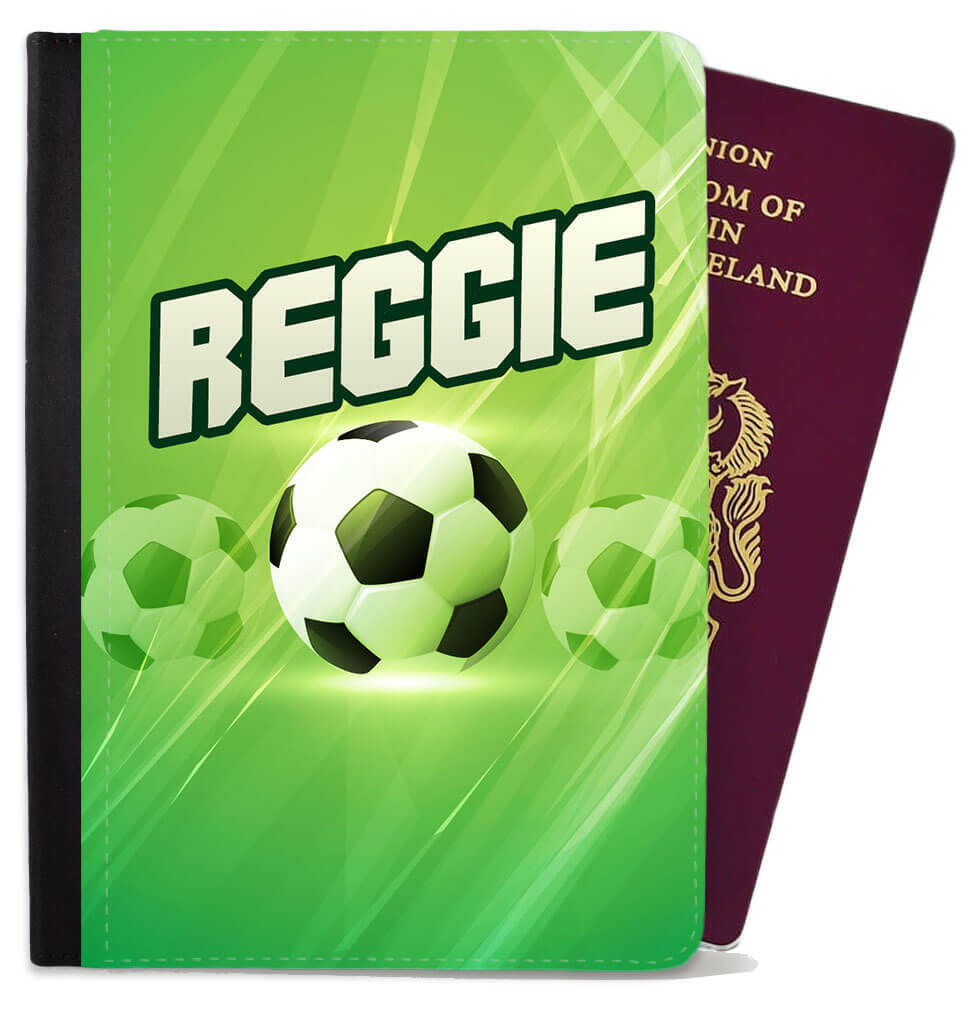 Personalised Football kids Passport Cover Holder Any Name Holiday Accessory 22