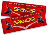 Personalised Birthday Banners Super Hero Design Children Kid Party Decoration 66