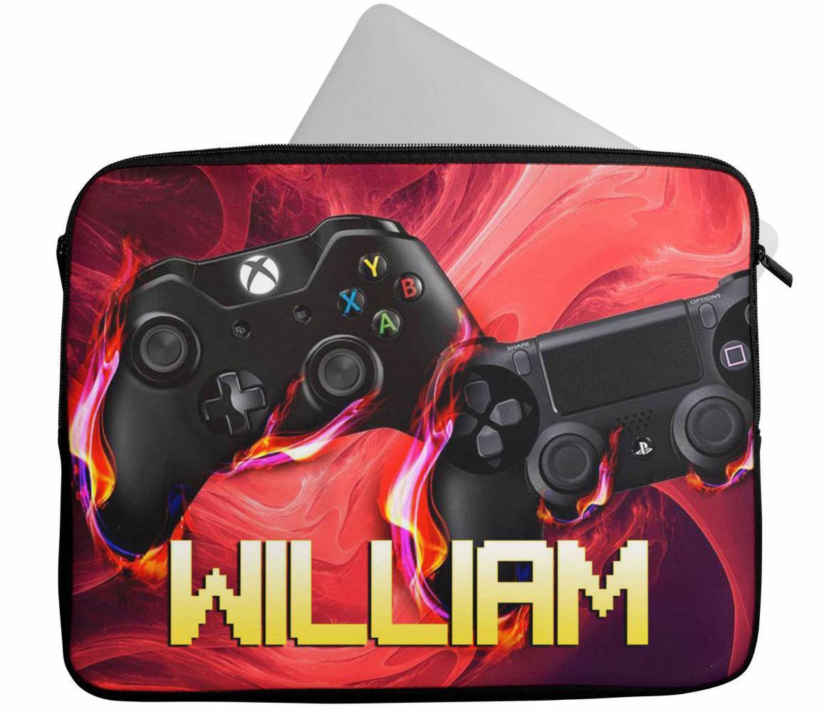 Personalised Any Name Gaming Design Laptop Case Sleeve Tablet Bag 81