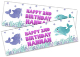 Personalised Birthday Banners Fish Design Children Kids Party Decoration 111