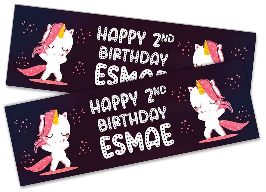 Personalised Birthday Banners Generic Design Children Kids Party Decoration 190