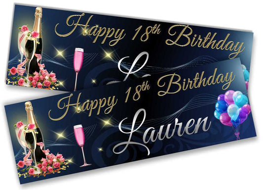 Personalised Birthday Banners Party Design Adult Party Decoration 30