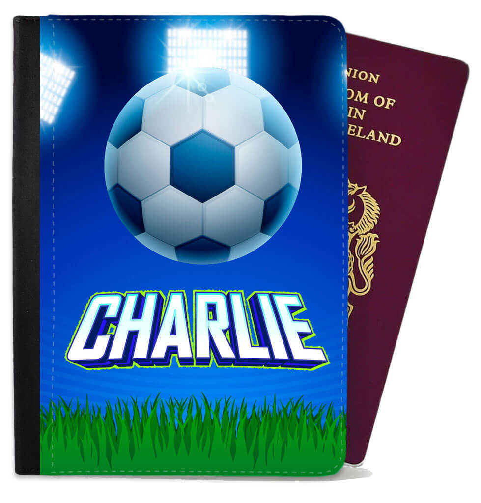 Personalised Football Children Passport Cover Holder Any Name Holiday 12