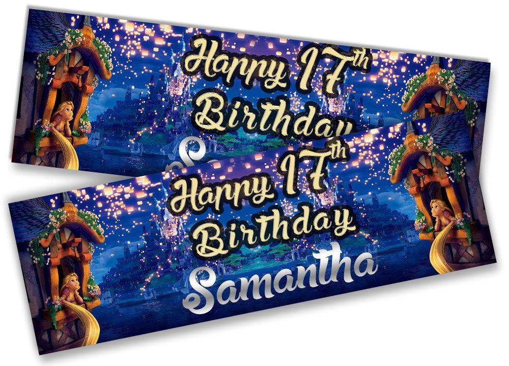 Personalised Birthday Banners Princess  Design Children Kid Party Decoration 72